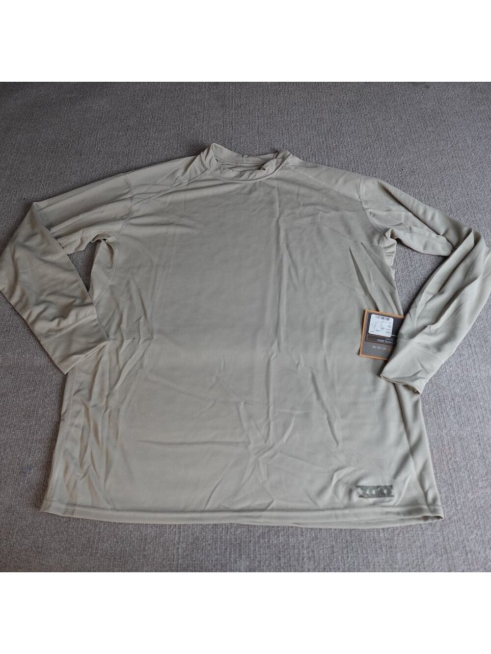 XGO Mens Shirt Large Beige Lightweight Technical Mesh Phase 1 Thermal NEW